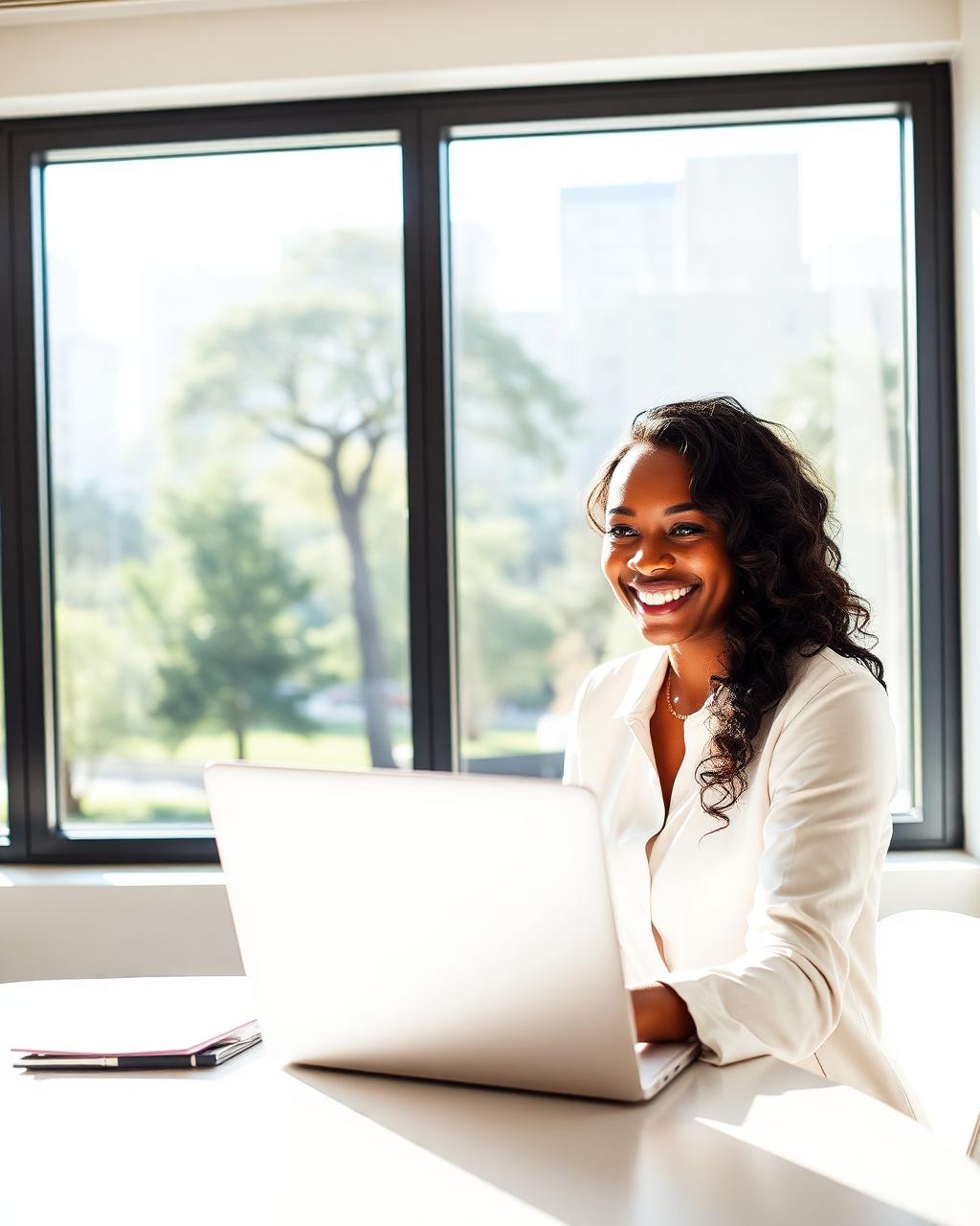 Lifestyle lawyer working from a sunlit desk